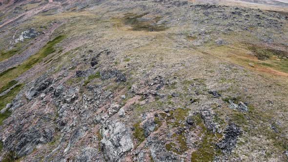 Vast and rugged mountainsides surrounding Crater Lake near the town of Smithers in British Columbia,