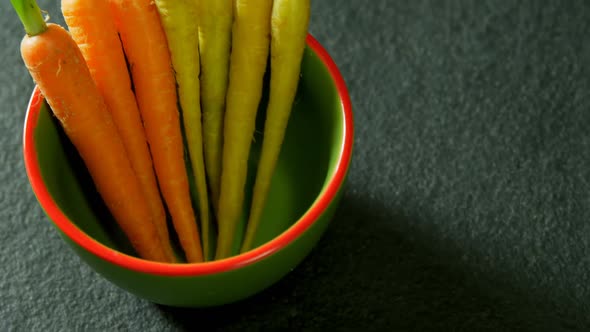 Carrots in a bowl 4k