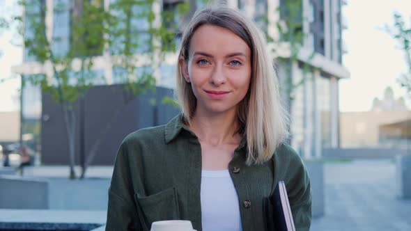 Closeup Face of Beautiful Female Blond