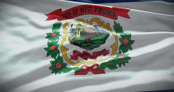 West Virginia state flag waving background