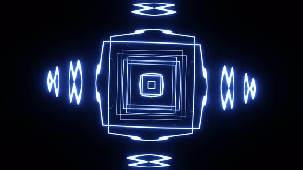 Rotation of an Abstract Neon Glow Figure for Abstraction Music Shows