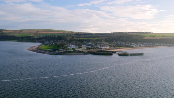 Cromarty Town in Scotland Aerial View