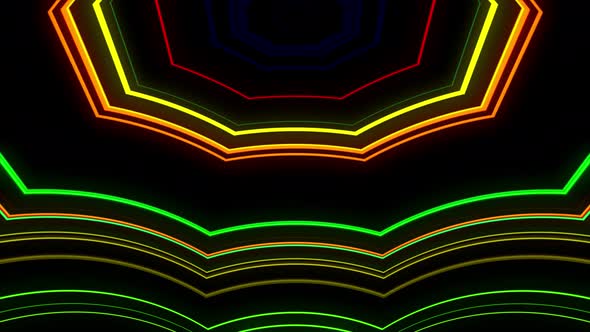 Abstract Multicolor Light Blinking 4K 08