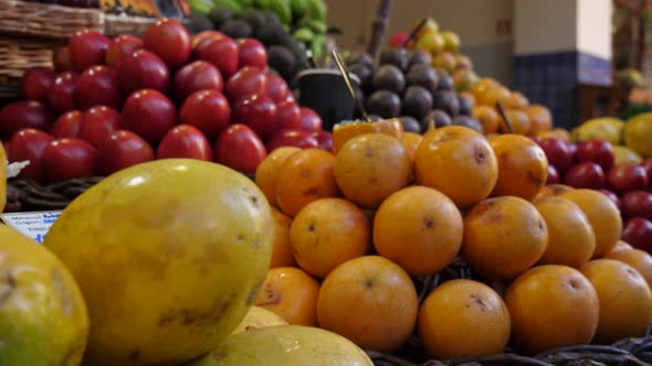 Fresh fruits on the farmers' market in Funchal, Madeira, Portugal