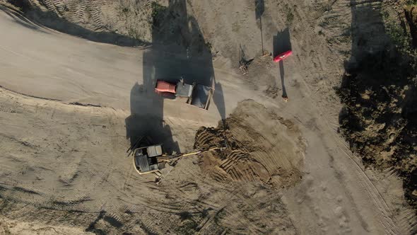 Top View of the Construction of the Road in the Process of Construction