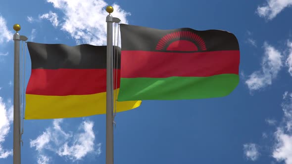 Germany Flag Vs Malawi On Flagpole