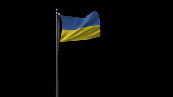 Ukraine Flag With Alpha 4K