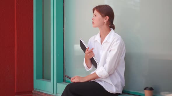 Businesswoman Smoking Ecigarette