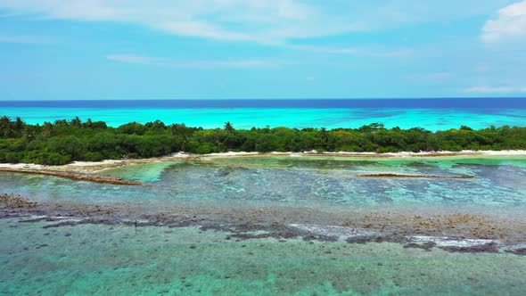 Aerial view landscape of paradise seashore beach vacation by clear water with white sandy background