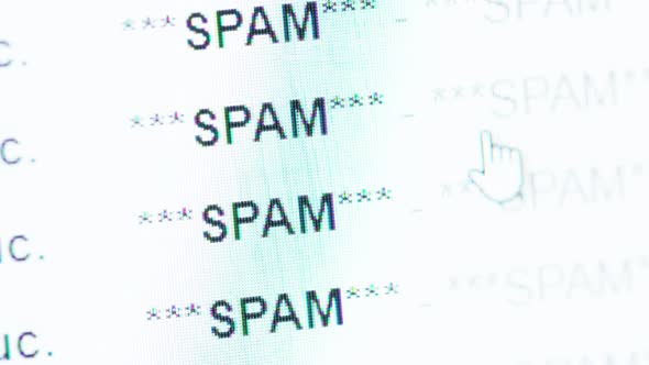 Scrolling in an email inbox full of spam messeges