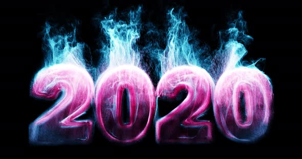 Colorful abstract 2020 date