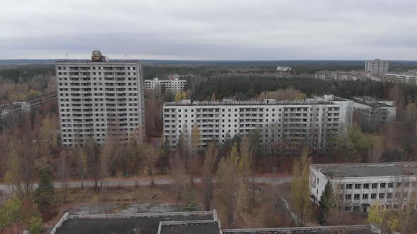 Chernobyl Exclusion Zone. Pripyat. Aerial