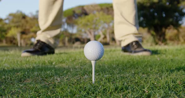 Golfer playing golf