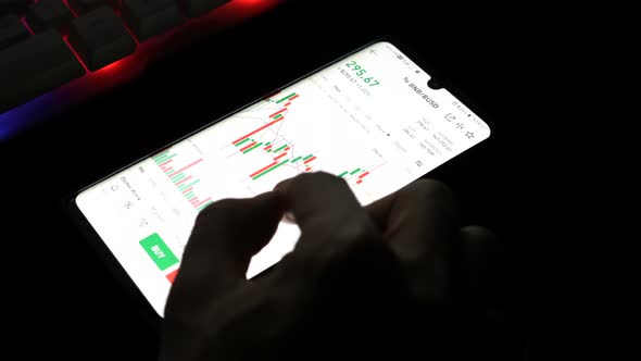 Troyan Bulgaria22 07 2021 Using Binance Trading Platform on Smartphone