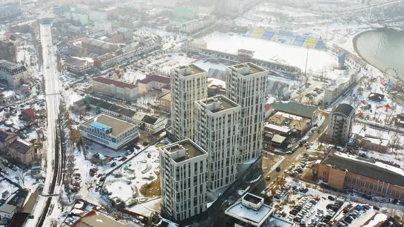 View From the Drone to the Sportivnaya Embankment of Vladivostok