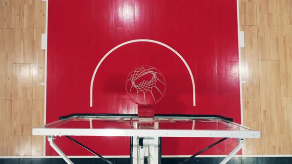 Top View of a Gym with a Basket Installed in It