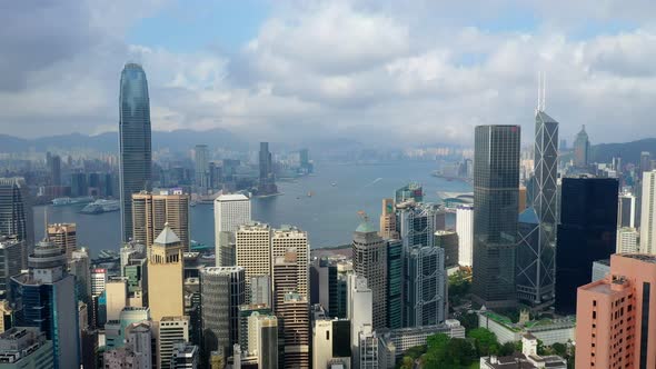 Top view of Hong Kong city