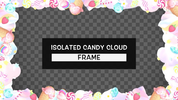 Isolated Cute Candy Cloud Frame