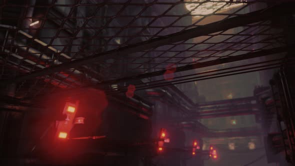 Neon Lights of Futuristic Sci Fi City alt