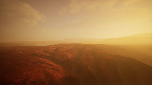 Grand Canyon National Park in Fog at Sunset alt