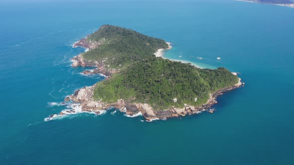 island on the Brazilian coast, seen from above, by a drone