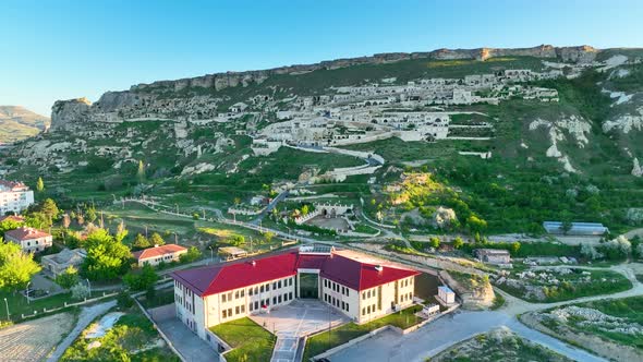 Cappadocia aerial view 4 K View of the City Urgup