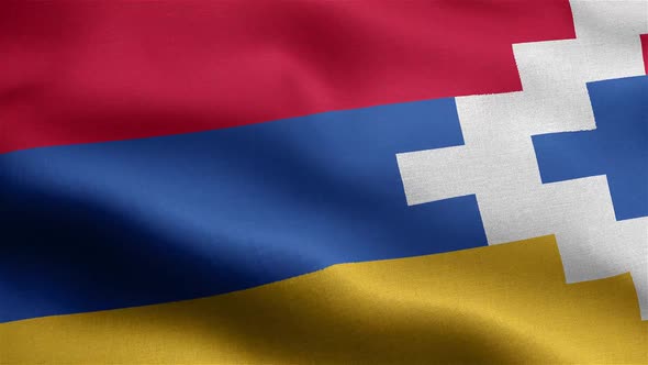 Artsakh Flag Seamless Closeup Waving Animation