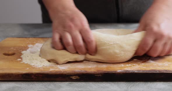 Kneading dough for bread