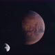 Mars Being Terraformed into a Lush Green World with the Moon Phobos Orbiting - VideoHive Item for Sale
