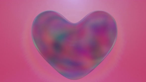 Valentines Day Colored Heart of Glass