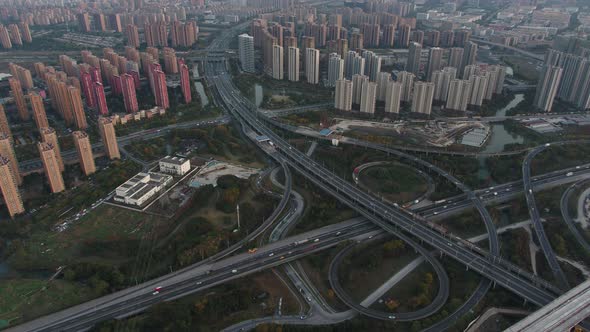 Busy traffic road in city