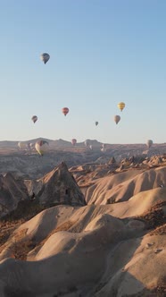 Cappadocia Turkey  Vertical Video of Balloon Launch