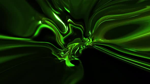 Green Color Abstract Holographic Glossy Liquid Background Animation