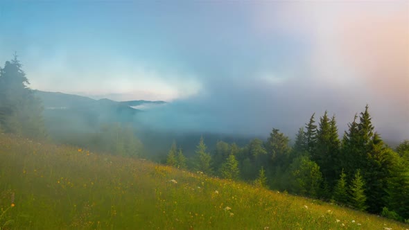 Misty Morning in the Mountains