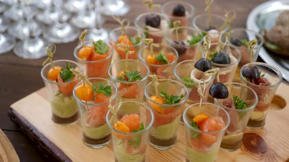 Fruit Snack in Small Glass Glasses