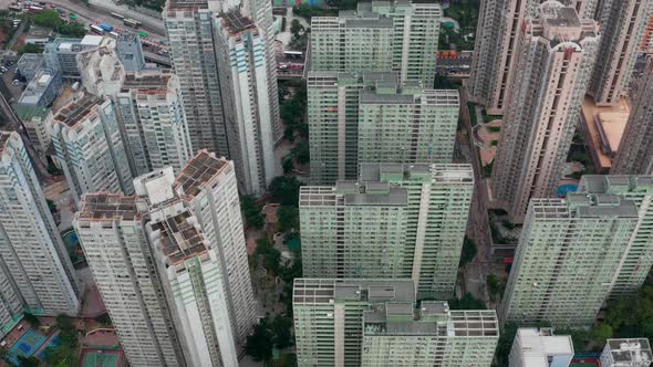 Top view of Hong Kong downtown