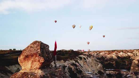 Hot Air Balloons Around the Rocks