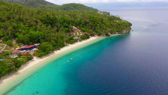 Tropical Island of Samal with Beach