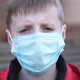 Portrait of Little Boy Wearing Medical Mask on Street in City - VideoHive Item for Sale