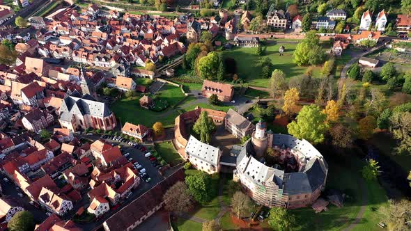 Buedingen with Buedingen castle, Wetterau, Hesse, Germany