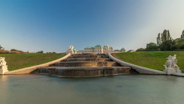 Belvedere Palace with Beautiful Floral Garden Timelapse Hyperlapse Vienna Austria