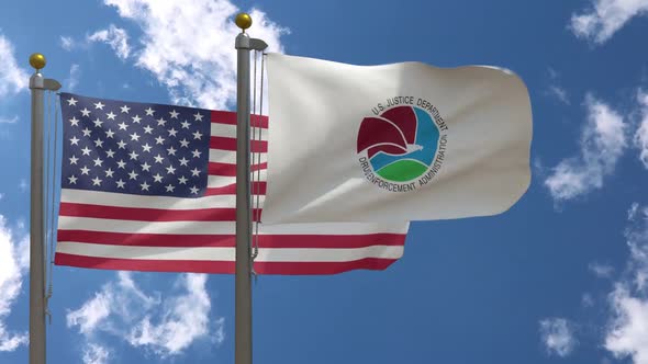 Usa Flag Vs Dea United States Drug Enforcement Administration Flag  On Flagpole