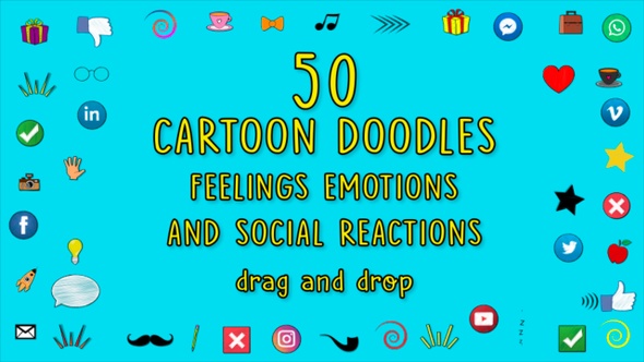 Cartoon Doodles Feelings Emotions and Social Reactions alt