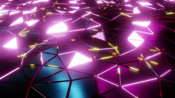 Neon Light Triangle In Geometry Wave 01 HD alt