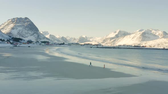 Children On A Winter Polar Beach 4