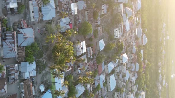 Zanzibar Tanzania  Houses on Tropical Island Slow Motion