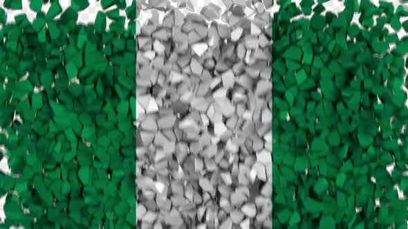 Nigeria Flag Breaking Rocks Transition