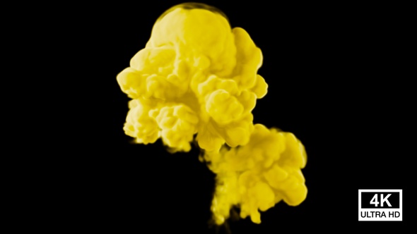 Explosion Yellow Color Smoke 4K