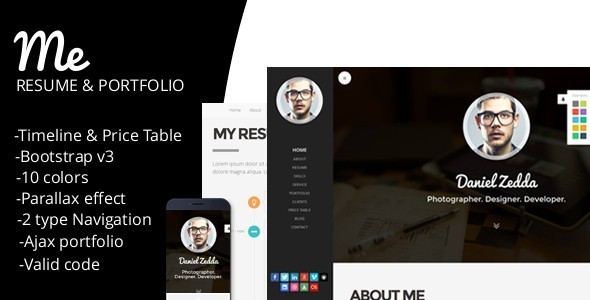 ME-Responsive Personal Resume & Portfolio Template