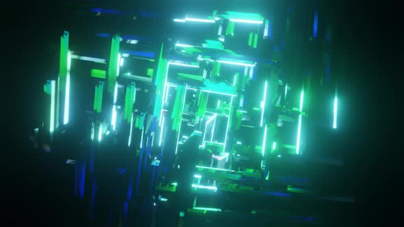 Pulsating Neon Disco Background VJ Loop